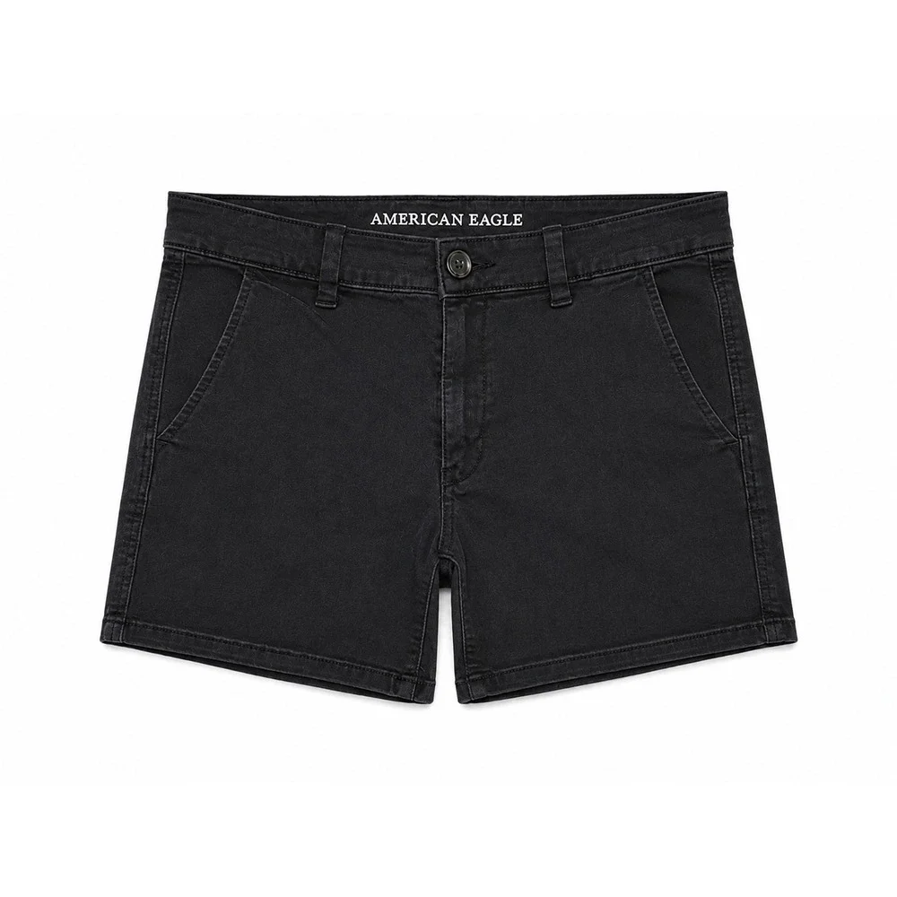 American Eagle Outfitters Women's Midi Super Stretch Black Shorts Size 6